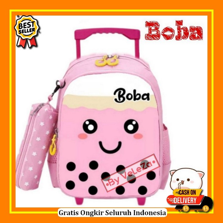 Promo Tas Trolley Roda Dorong Anak Tk Perempuan Motif Kuda Pony Lilac  Tas Ransel Troli Anak Karakte