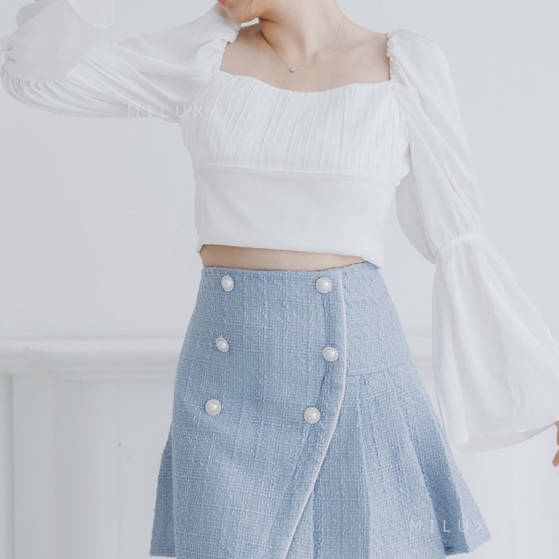 TOP WANITA IMPORT LONG SLEEVE ATASAN BLOUSE MX200