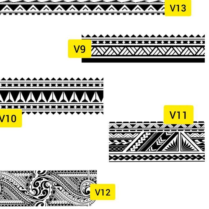 Stok Terbatas Tato Temporer/Stiker Tato Minimalis - V - Tato tribal gelang tato gelang k dan tangan