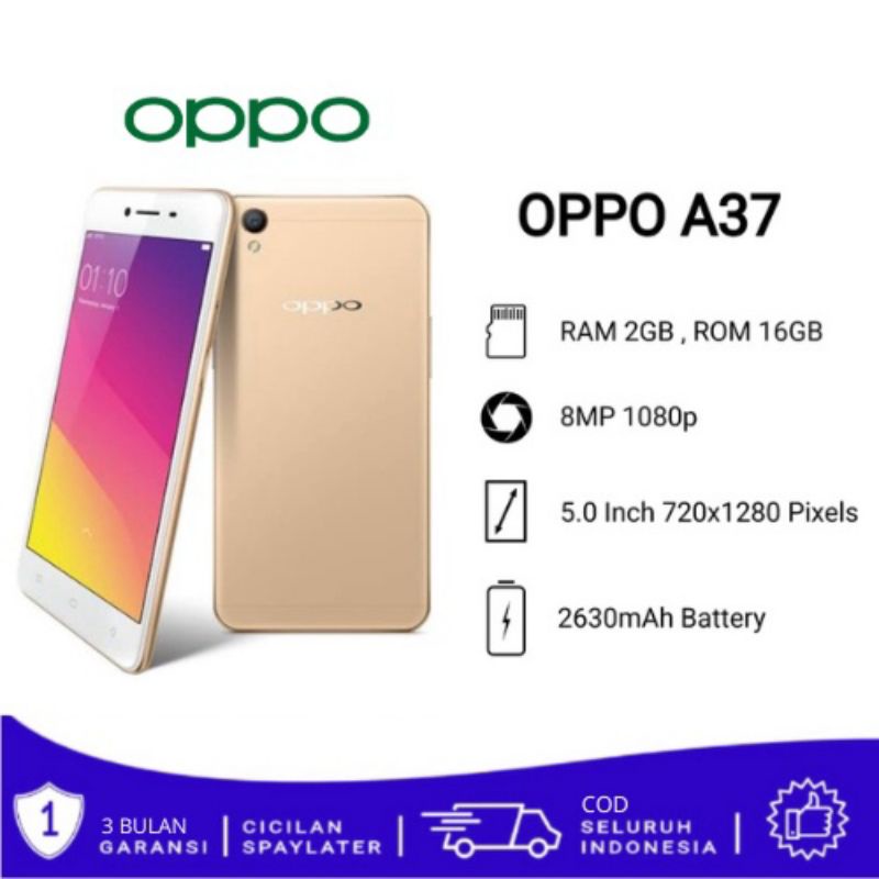 Oppo A37 Ram 2GB Rom 16GB HP second Kondisi normal