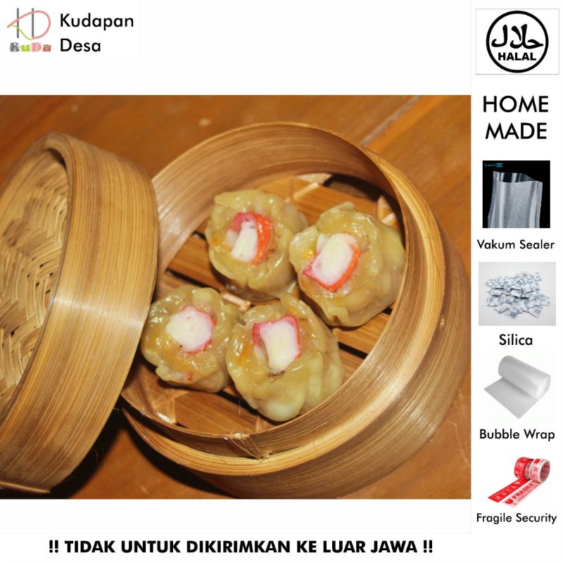 

(Kudapan Desa) DUMPLING AYAM CRAB STICK Size Besar / dumpling ayam / dimsum halal / homemade / frozen / korean food / gyoza / mandu / dumpling / dimsum ekonomis / dumpling vegetarian / hakau / hakao