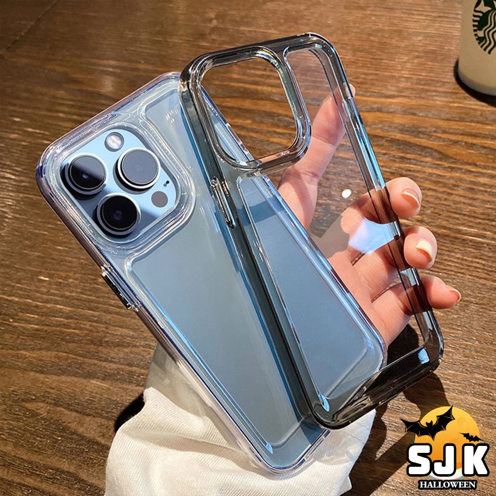 Luxury Purple Acrylic Clear Hard Shockproof Clear For IPhone 11 12 13 14 Pro Max XR X XS Max  7 8 Plus Phone Case Simple Military Grade Shock-Absorbing Soft TPU Cover