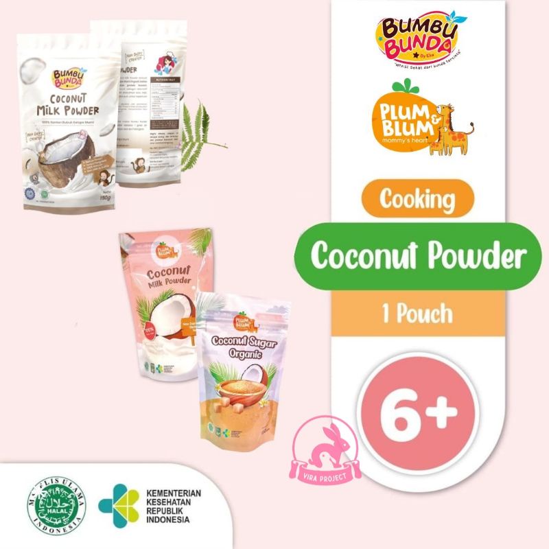 6+ BUMBU BUNDA PLUM&amp;BLUM ROEMAH NUCIFERA PUREELAND GROUU SANFOOD COCONUT CREAM MILK POWDER/SANTAN