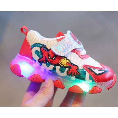 littlekiddoss SH2154 Sepatu Lampu Anak Import Sepatu Sneakers Anak Lampu LED Sepatu Spider 21-30