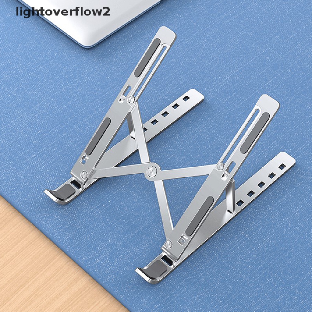 (lightoverflow2) Stand Laptop / Notebook / Tablet Bahan Aluminum Alloy Bisa Dilipat (ID)