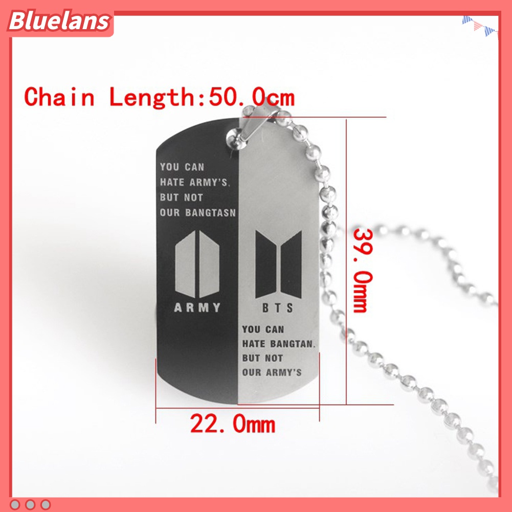 Kalung Rantai Liontin Logo Bangtan Boys Bahan Stainless Steel Untuk Unisex