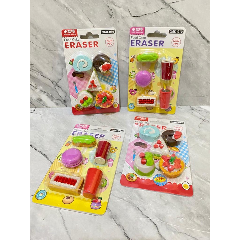 

PENGHAPUS PENSIL BENTUK MAKANAN/STIP PENSIL ANAK ISI 5pcs