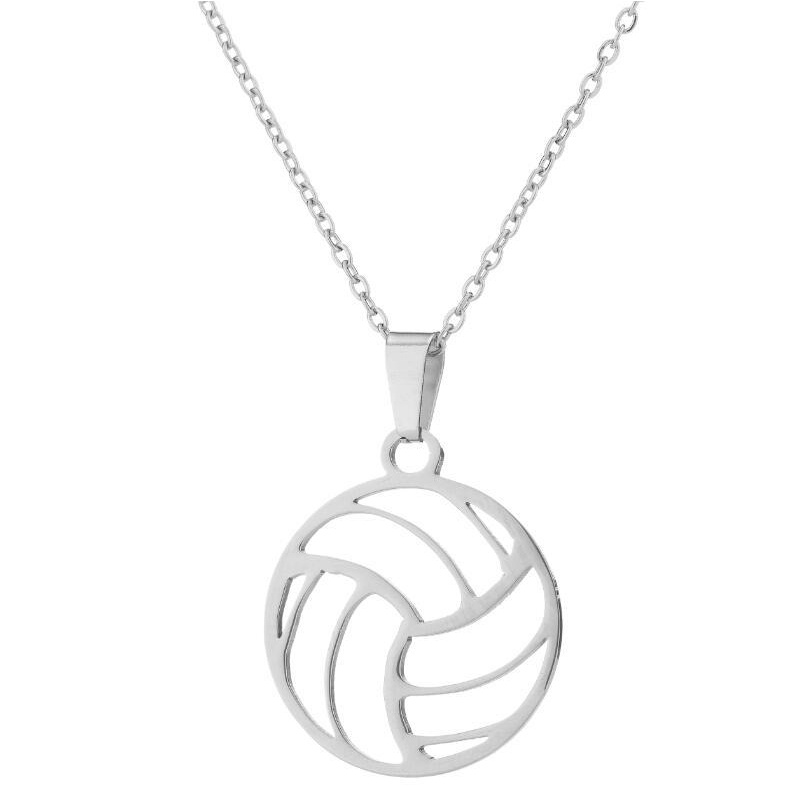 New Sports Accessories Men's and Women's Volleyball Stainless Steel Pendant Necklace Collar Chain