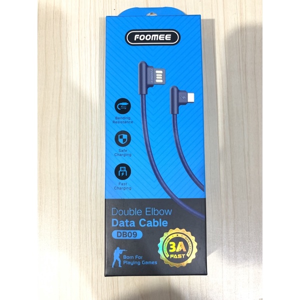 FOOMEE DB09 Elbow Data Cable Type-C 3.0 A For Gaming