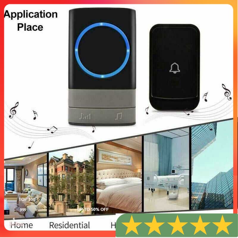 Bel Pintu Rumah Tanpa Kabel Wireless 45 Nada 2 Receiver 1 Transmitter  Aibont - Q189-BB