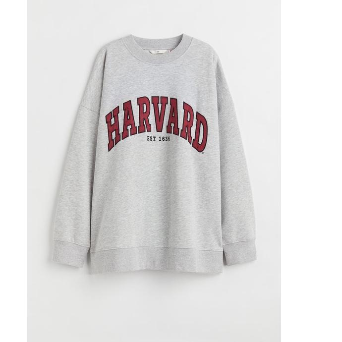 Harga Bersahabat Hoodie H&M Harvard Grey Crewneck Harvard HnM ORIGINAL FULLTAG sweater h&m wanita pr
