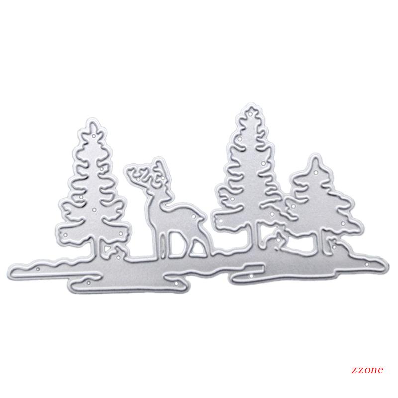 Cetakan Stensil Cutting Dies Motif Rusa Natal Bahan Metal Untuk Scrapbook Craft DIY
