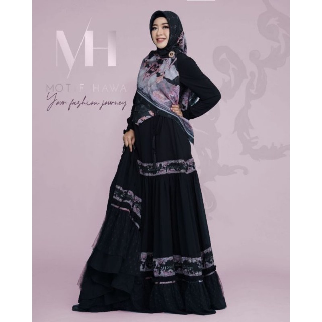 MH-Eleanor By Motif Hawa/ Syar'i Terbaru Motif Hawa/ Gamis Branded Premium/ Gamis Pesta Mewah