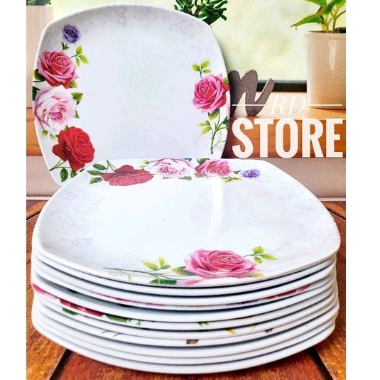 PROMO 12.PCS PIRING PERSEGI CEPER PRASMANAN MELAMINE MOTIF