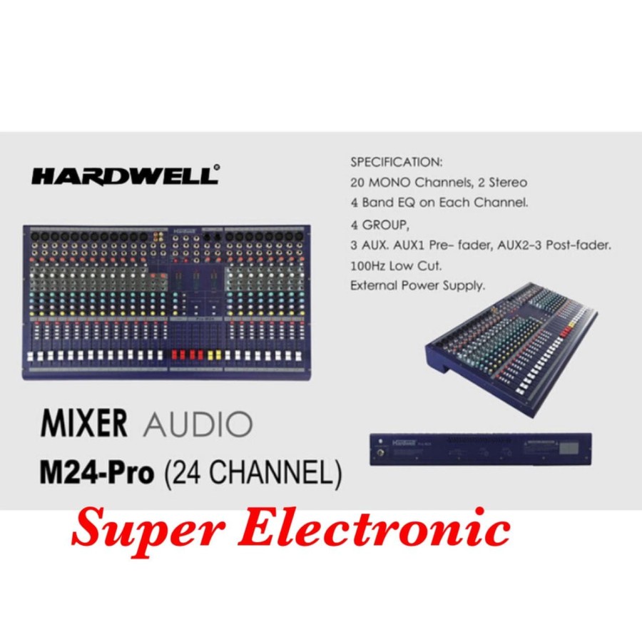 Hardwell 24 Channel PRO M24 Mixer Audio