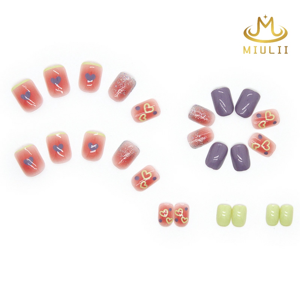 MIULII / KUKU PALSU   A0582  / 24PCS / 3D / NAIL ART / PREMIUM / CUTE / FREE LEM JELLY / KUTEK