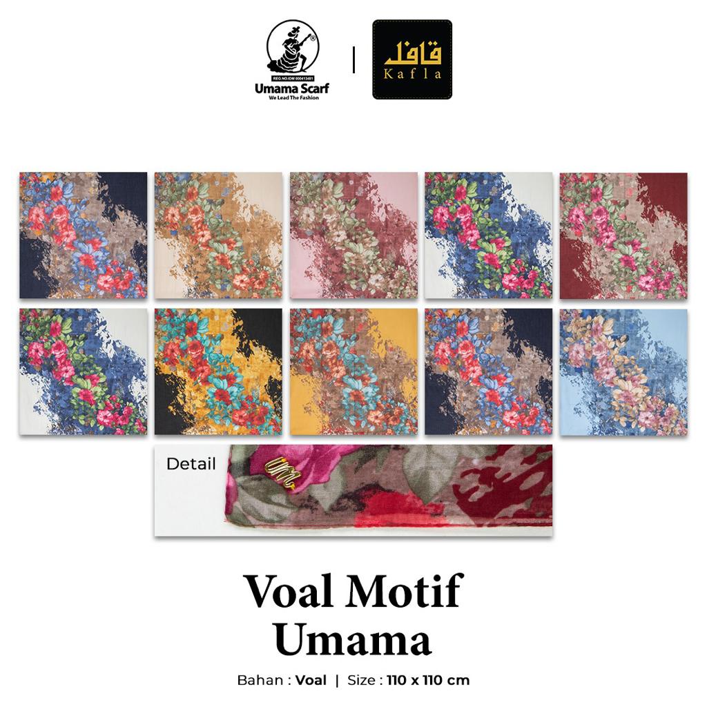 Hijab/Kerudung Voal Motif Segiempat Metal Logo Original By Umama Scarf 110x110cm