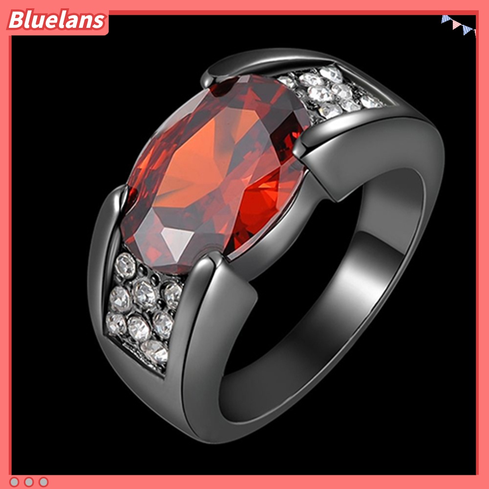 Cincin Berlian Imitasi Warna Merah Ukuran 8-12 Untuk Pria