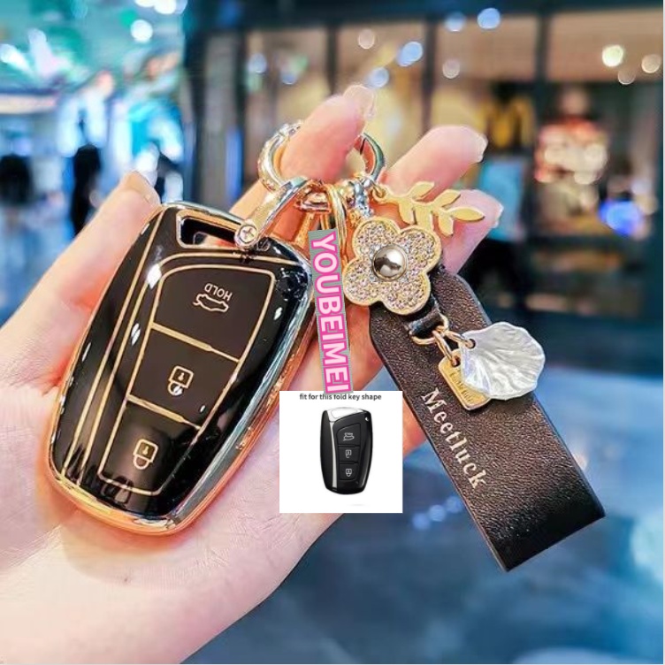 Casing Kunci Mobil Bahan TPU Untuk Hyundai Tucson Creta ix25 ix35 ix45 Santa Fe Verna Mistra Elantra