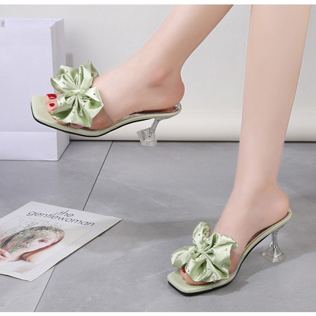 Sendal Heels Perempuan Pita Import High Heels 7cm Unik Sandal Hak Tinggi Cewek 9cm Terbaru SH-032