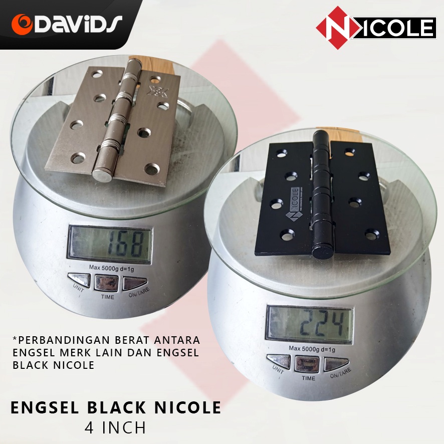 Engsel Pintu Rumah Jendela Besi Esel Hitam Kamar Mandi 4 Inch Nicole