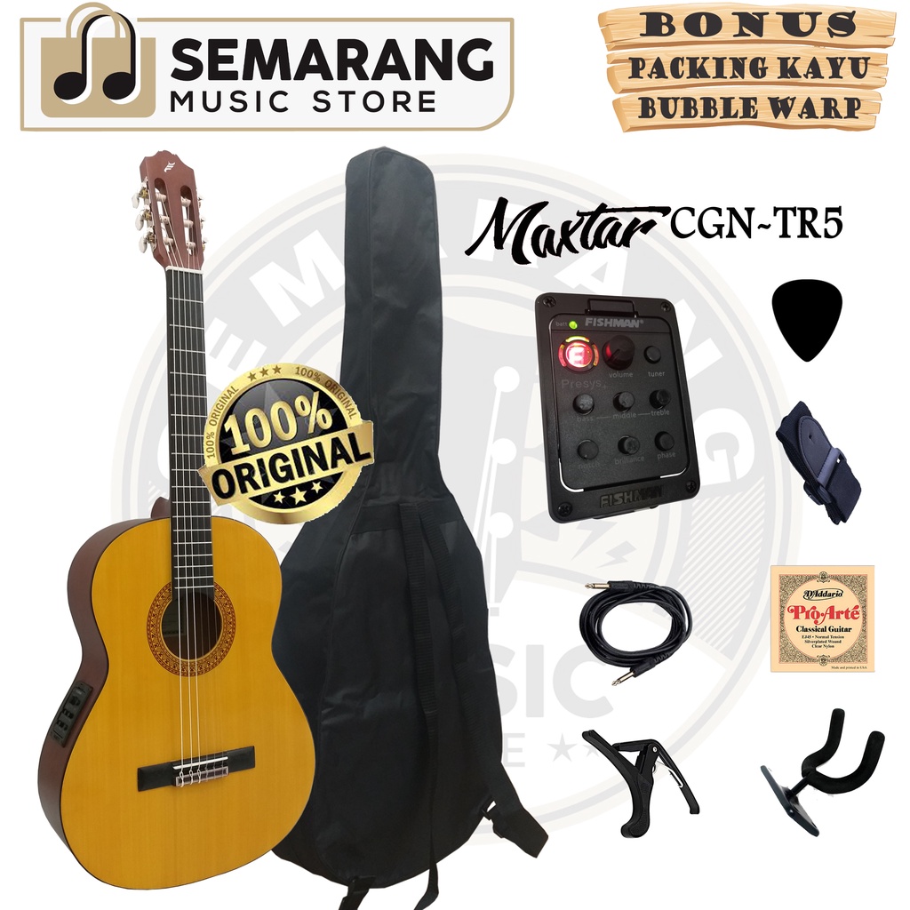 ORIGINAL!!! Gitar Klasik Elektrik Maxtar CGN-TR5 Gitar Klasik Nylon Original Preamp  Equalizer Tuner Fishman