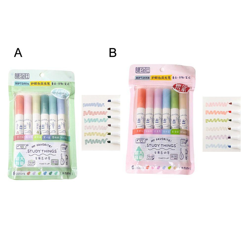 R-flower 6warna/Set Stabilo Pen Set Candy Color Drawing Graffiti Alat Menulis Color Pen