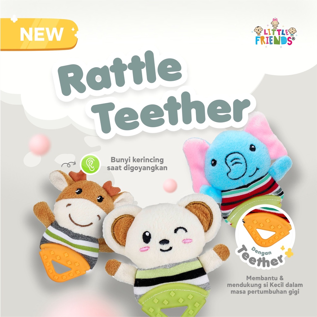 Little Friends Rattle Teether | Mainan Gigitan dengan Kerincingan