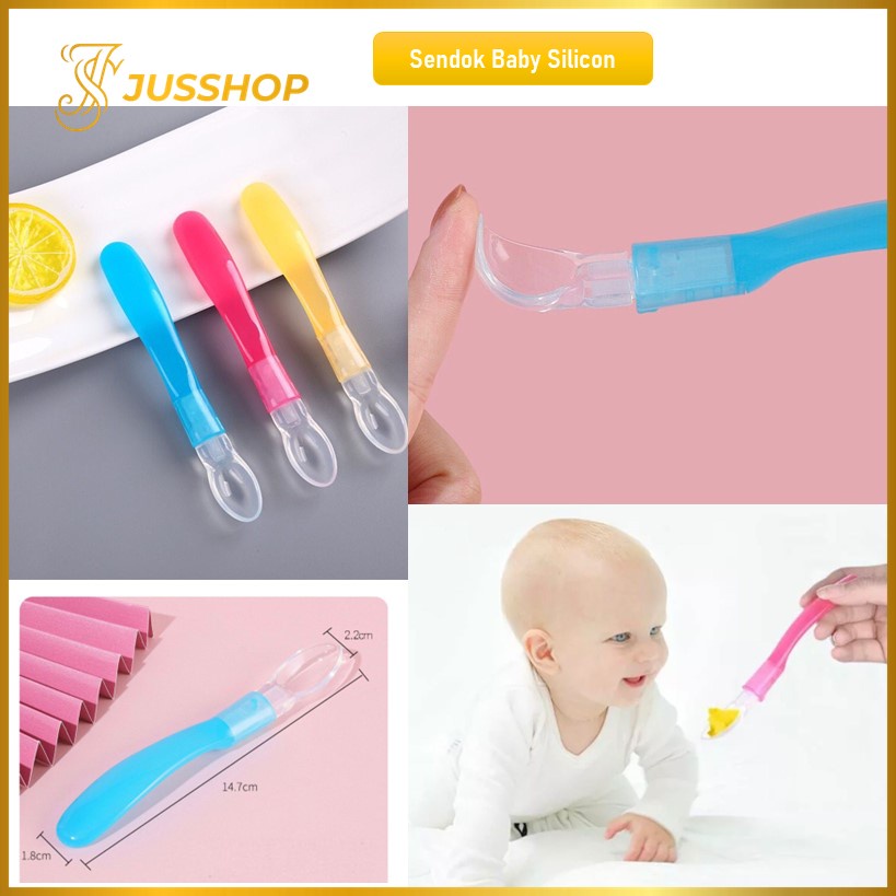 Sendok Makan Bayi Lentur Silicon Sendok Baby Silikon Lembut Safety Spoons