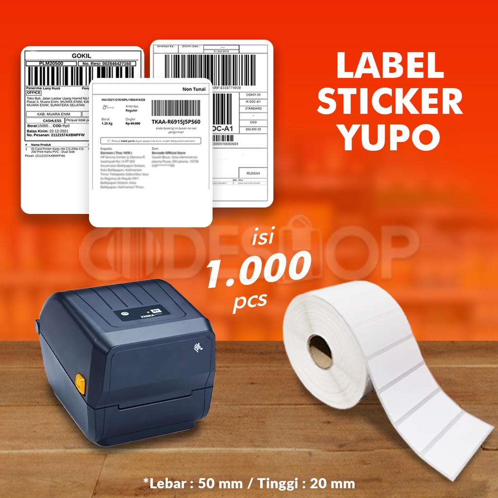 Label Yupo 50 x 20 1 Line 1000pcs 50x20mm