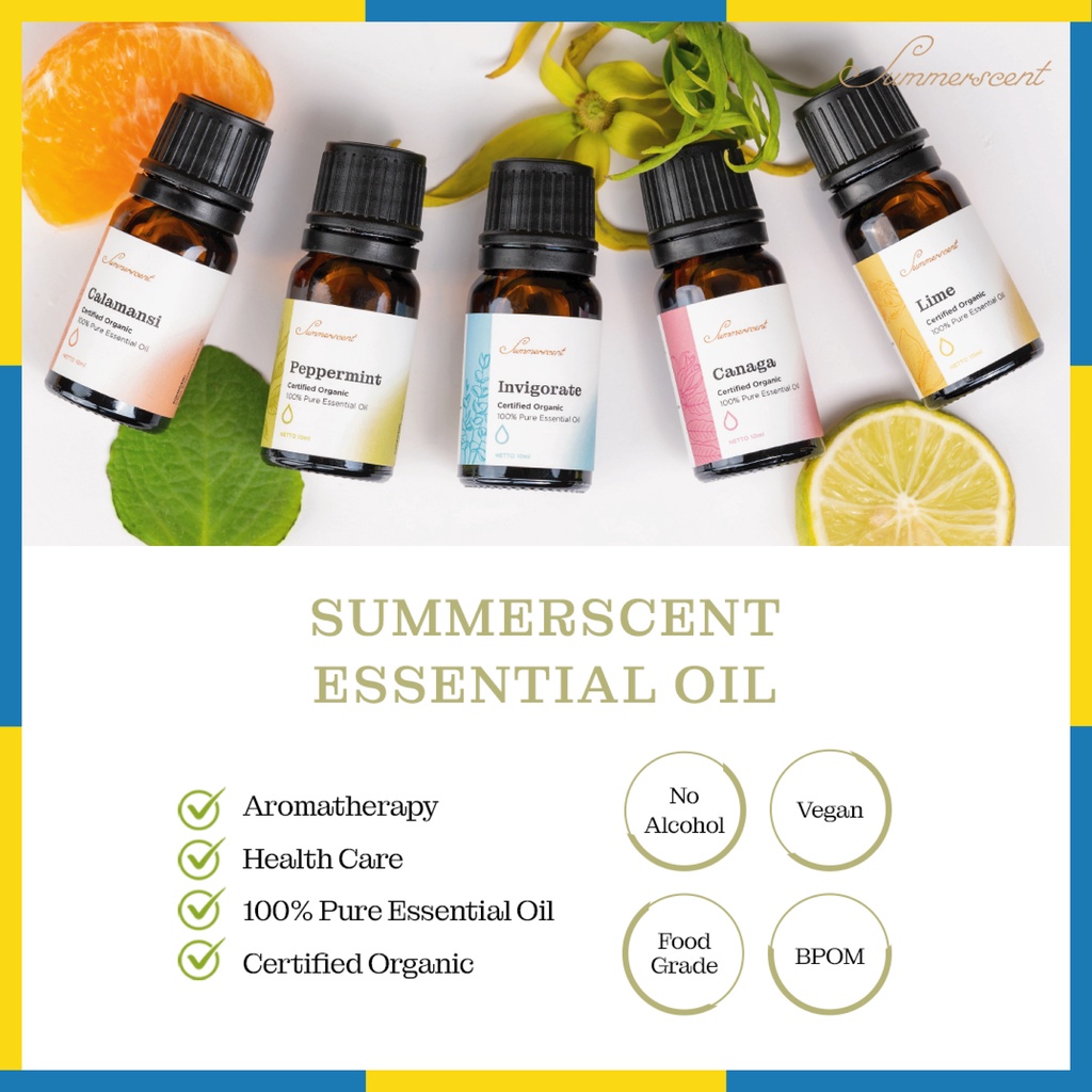 Summerscent - Essential Oil - Peppermint - Canaga - Calamansi - Lime - Invigorate - 10ml