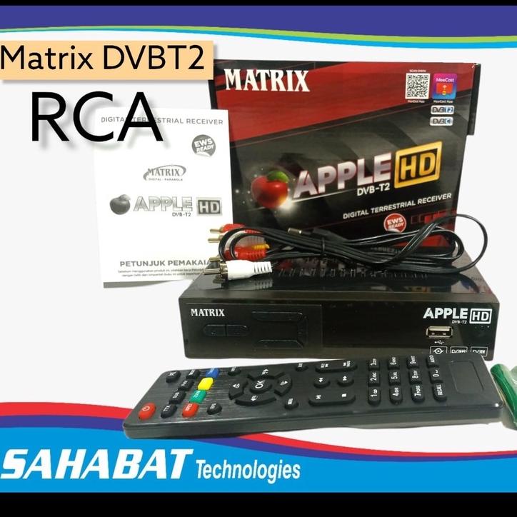 Set Top Box TV Digital MATRIX Apple HD Merah dan TANAKA STB DVBT2 bisa Youtube dll Antena UHF Biasa Bukan Parabola (KODE Q8037)