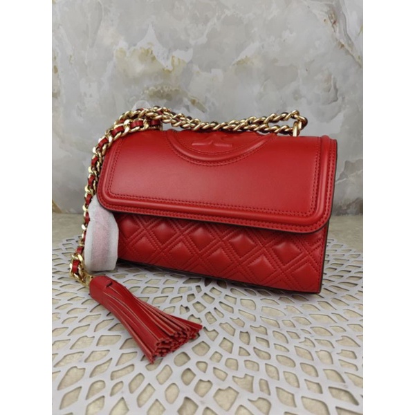 TB Fleming Small Convertible Shoulder Bag Bearberry