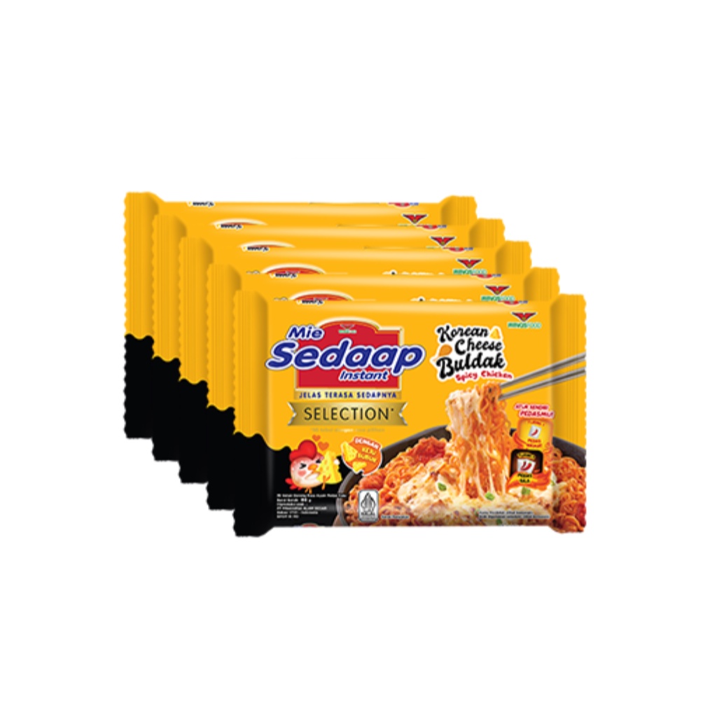 Sedaap Mie Instan Goreng Korean Cheese Buldak Bag 86 gr x5