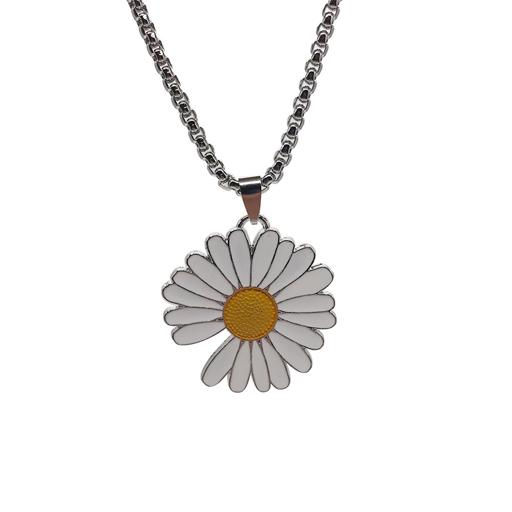 Kalung Liontin daisy Bahan titanium steel Gaya hip hop Korea Untuk Pria