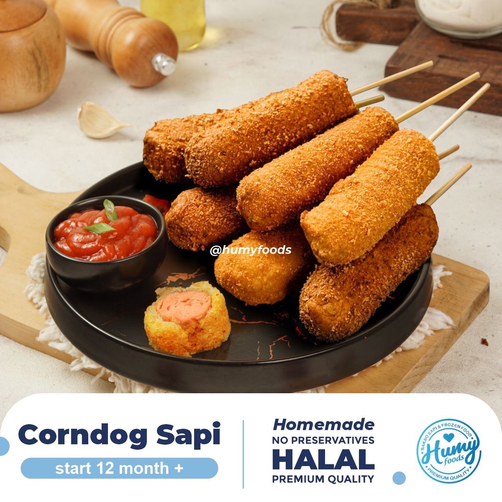 CORNDOG ISI SOSIS SAPI halal homemade tanpa pengawet