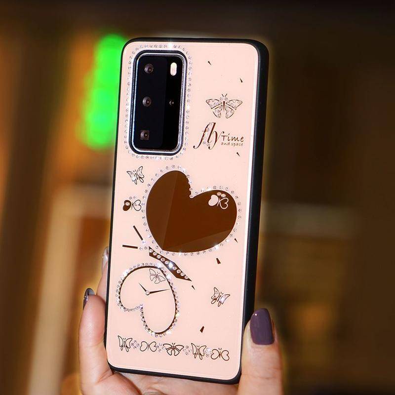 Casing soft case Huawei P30 P40 Pro Mate 30 40 Pro Mate30 Mate40 Aksen Cermin Berlian Imitasi