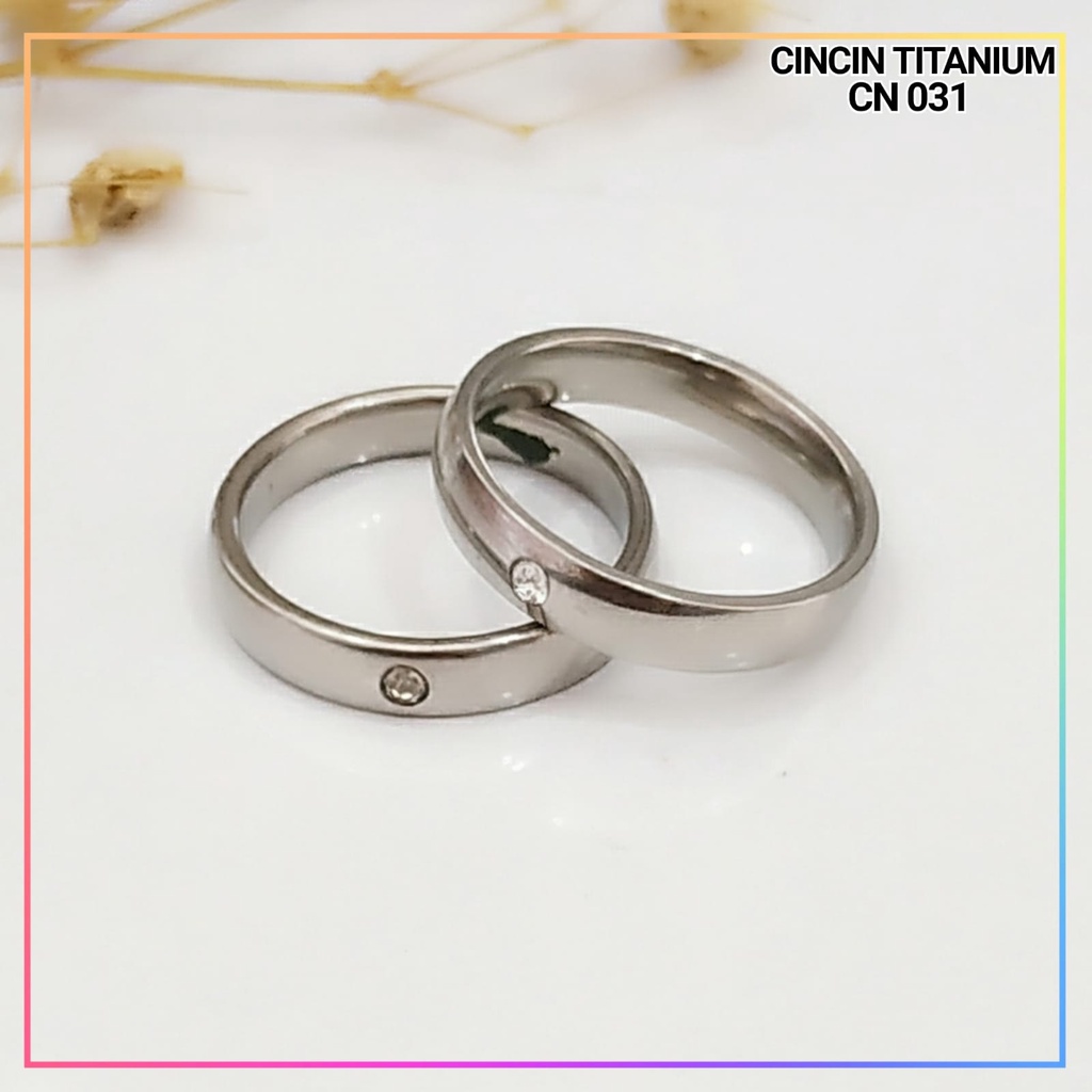 Cincin Titanium/stainless steel couple harga/1biji cincin dewasa elegan silver perhiasan lapis emas silver CN 031