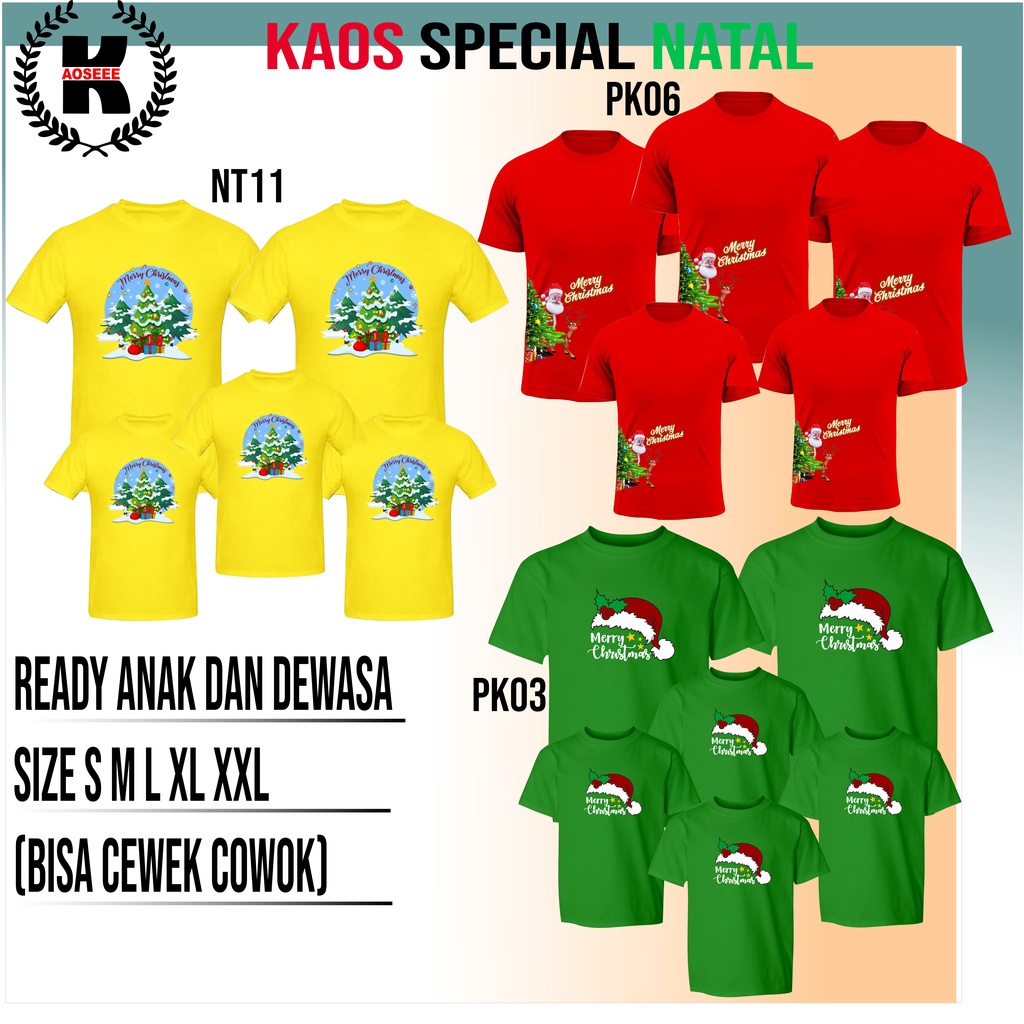 KAOS NATAL/KAOS MERRY CHRISTMAS/KAOS NATAL ANAK/KAOS NATAL DEWASA