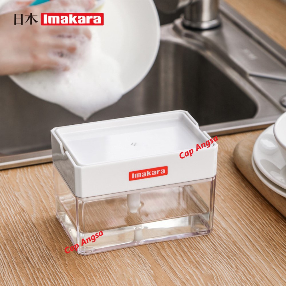 JAPAN IMAKARA DISPENSER TEMPAT WADAH SABUN MESIN CUCI CAIR DISWASHING LIQUID SOAP BOX DETERGEN BOX SPONS PUMP