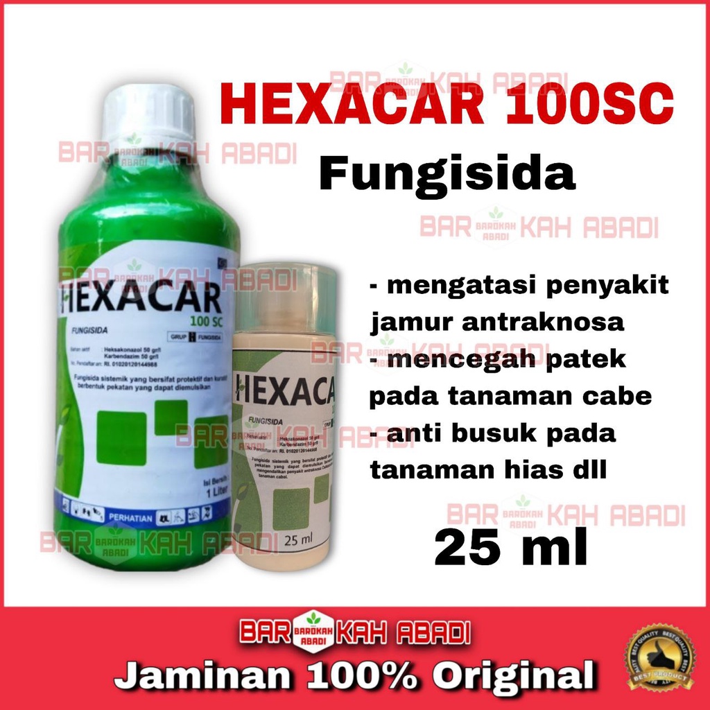 HEXACAR 100SC ( Repack 25ML ) fungisida obat jamur dan antraknosa cabe dan tanaman hias