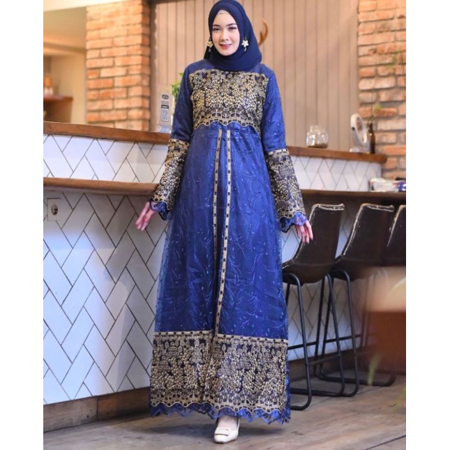 Gamis Maduri Tulle Bordir Krancang Full Original Butik