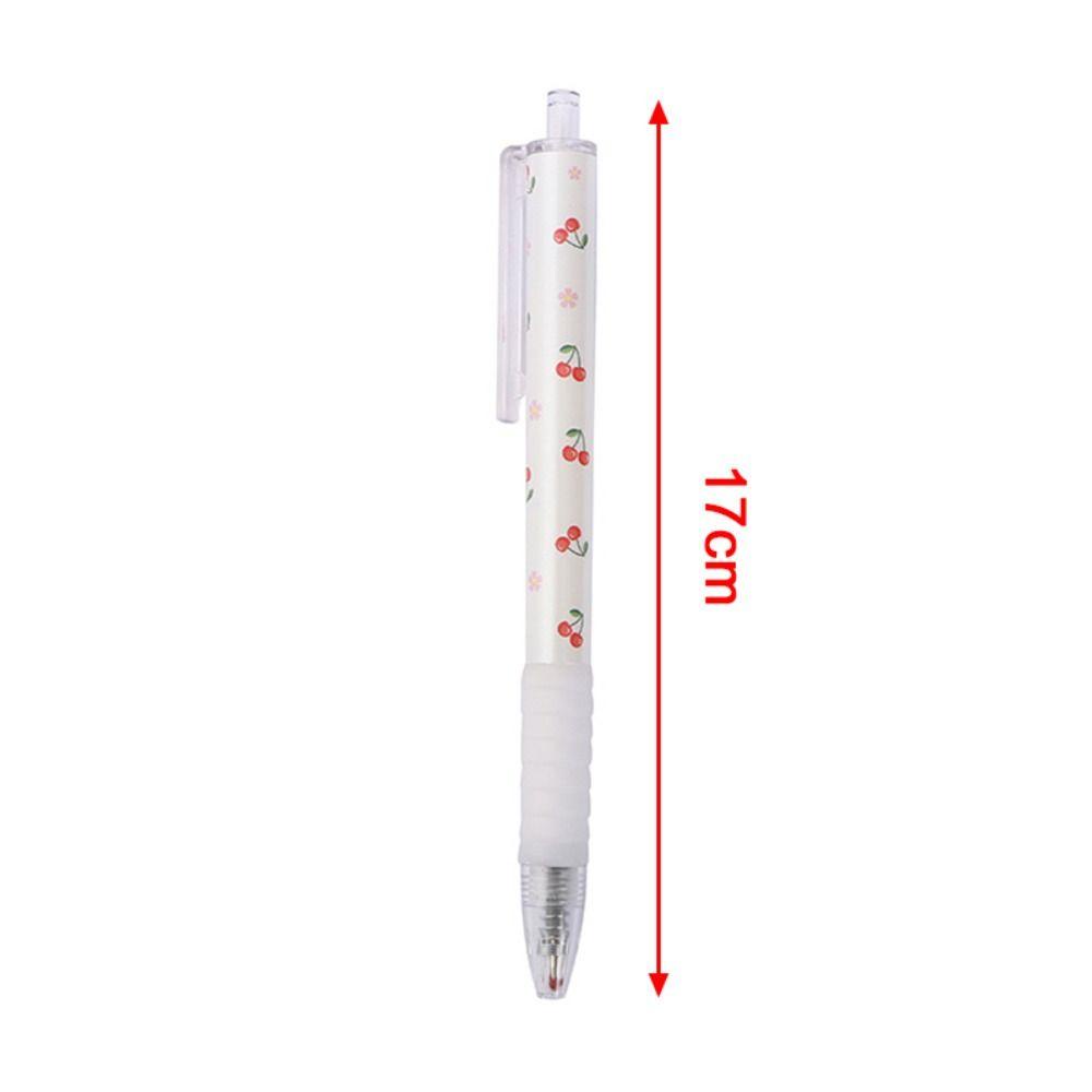 R-flower 6PCS/Set Gel Pulpen Mutil-styles Cherry Pattern Alat Tulis Signature Pen