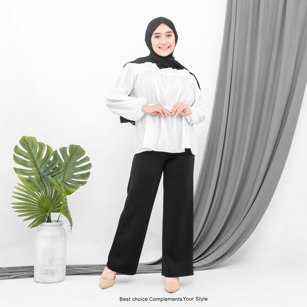 Heidy Blouse Atasan Wanita Basic Polos By Mahyra