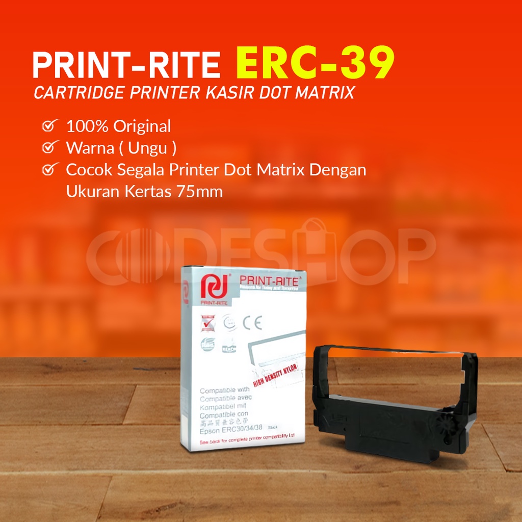 Catridge Pita Ribbon Print Rite ERC 39 Printer Kasir Matrix Point - Tinta Ungu