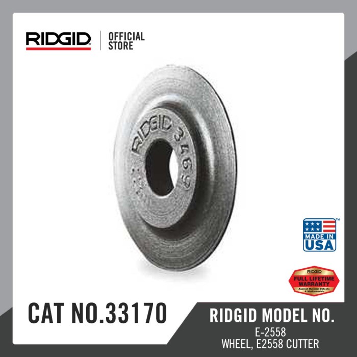 Ridgid Wheel. Cutter. For Tubing/Pipe Cutter E2558 Thin-33170