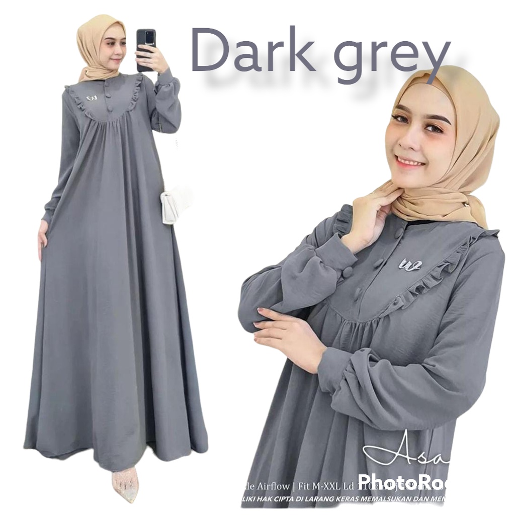 Gamis dewasa bahan crinkel air flow allsize