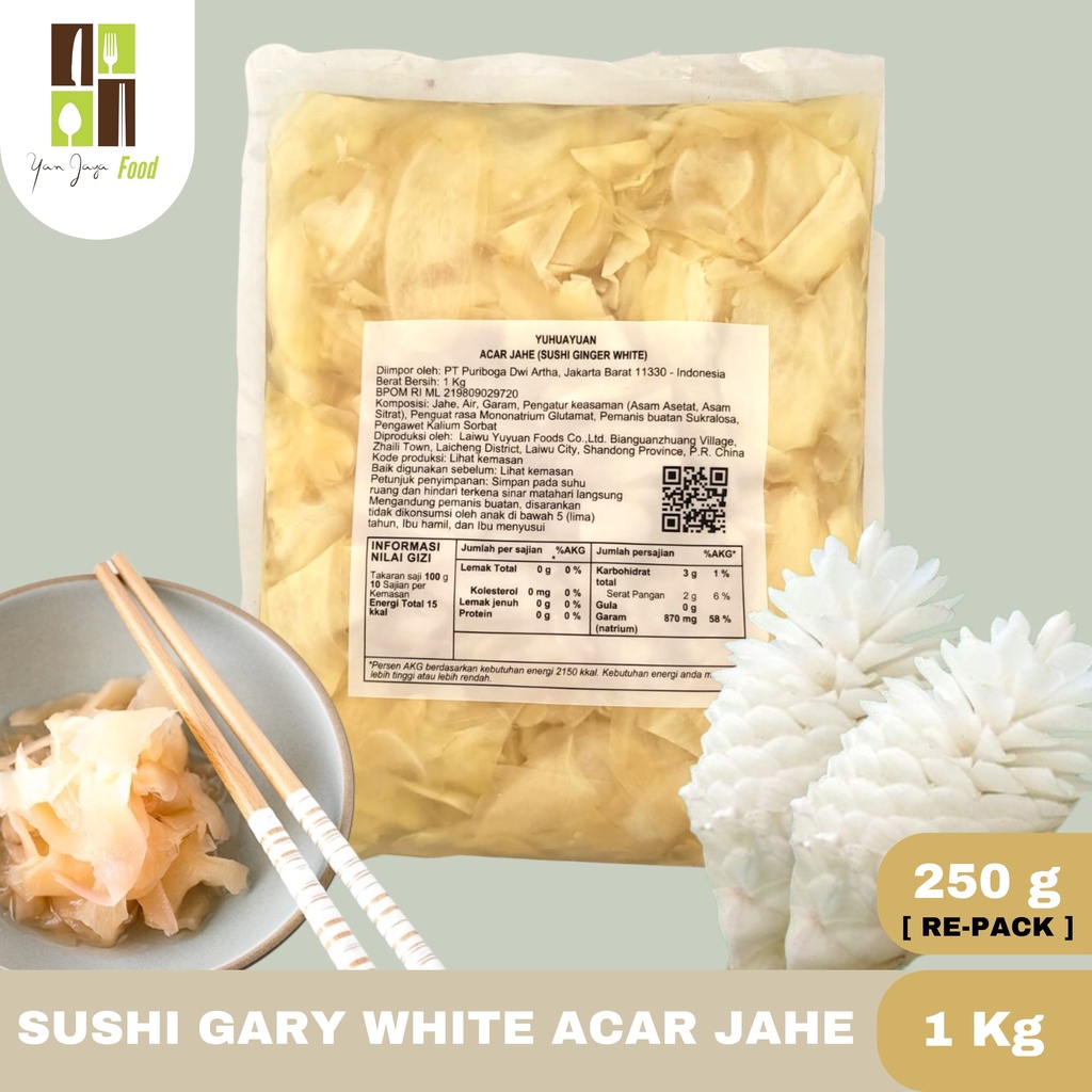 Sushi Gary White Acar Jahe [1kg/ 250 Repack]