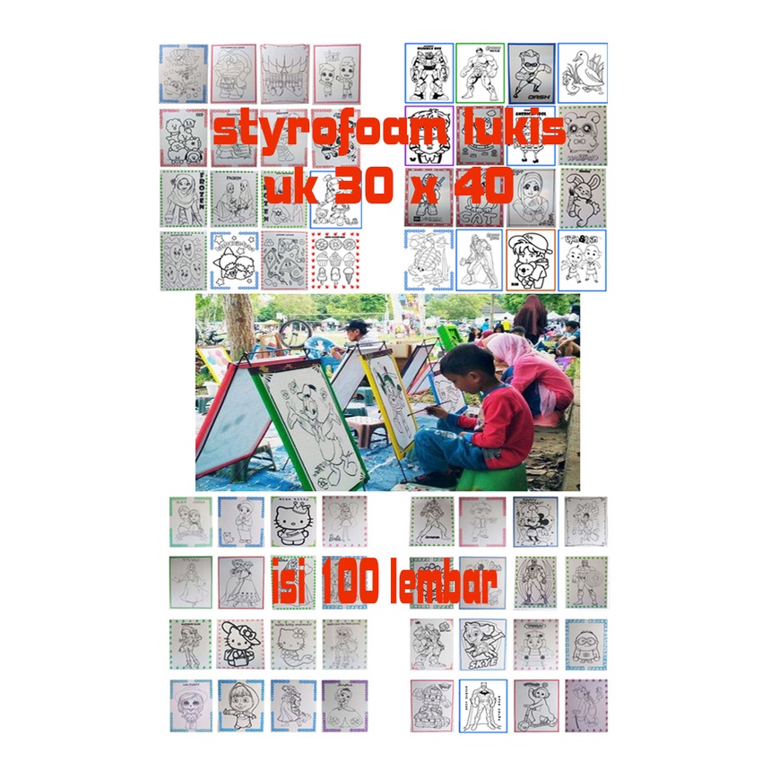 

Mainan viral styrofoam lukis mewarnai paket isi 100 pcs