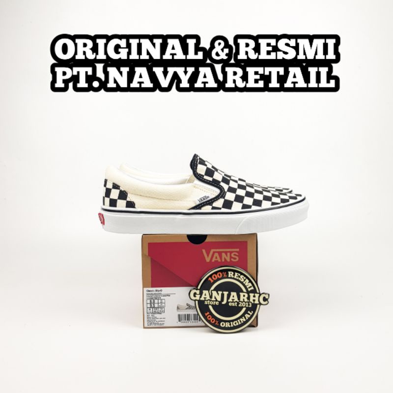 Vans Classic Slip On Checkerboard Original 100% Authentic Resmi PT Navya